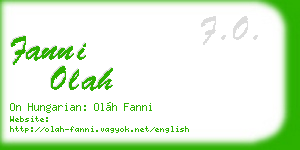 fanni olah business card